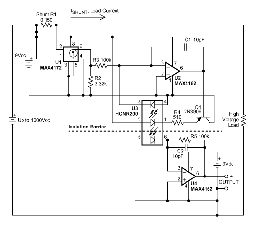 ハイサイド電流センサを1kvまで拡張するフォトカプラ Maxim Integrated