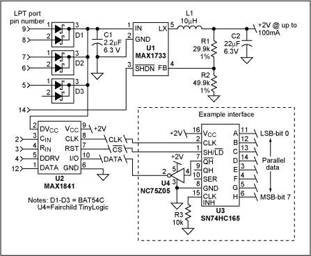 Parallel Port Interface Powers Low Voltage Systems