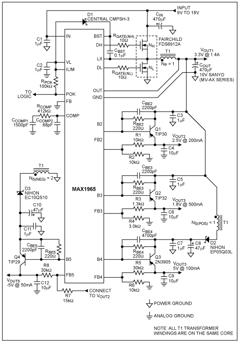 Staggered- or Simultaneous-Output Voltage | Maxim Integrated